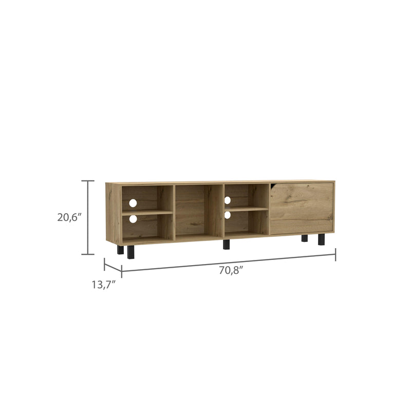 Harwich 5-Shelf TV Stand Light Oak - Supfirm