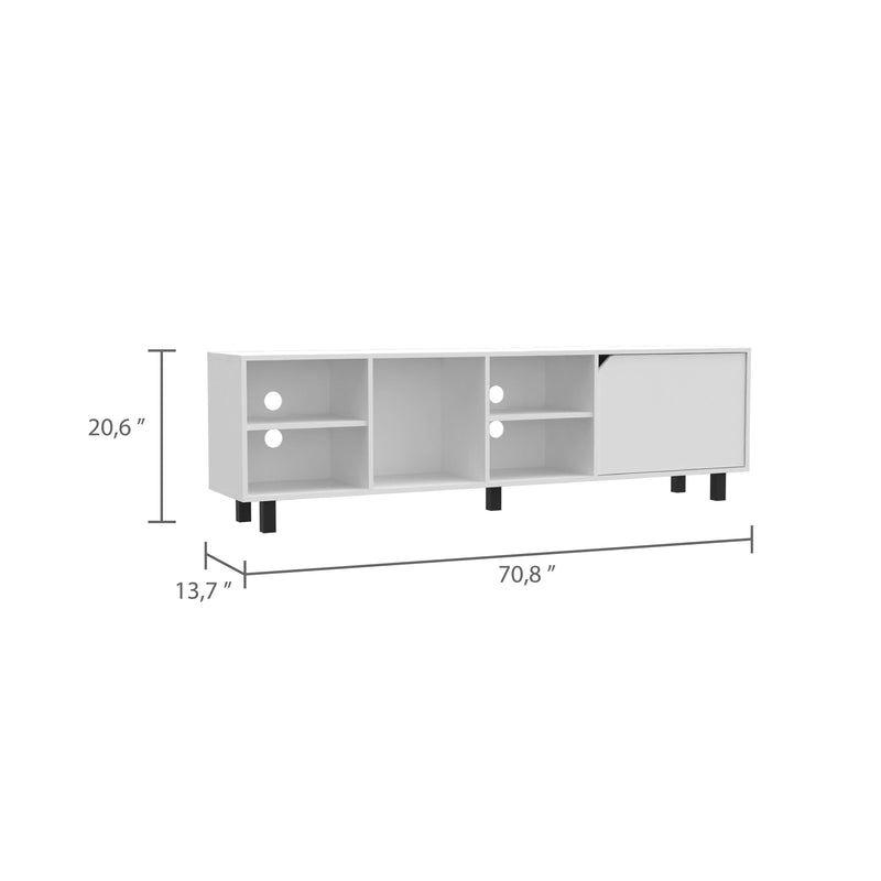 Harwich 5-Shelf TV Stand White - Supfirm