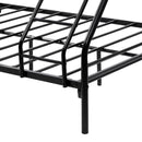 Heavy Duty Twin-Over-Full Metal Bunk Bed, Easy Assembly with Enhanced Upper-Level Guardrail, Black - Supfirm