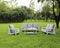 HIPS All-Weather Outdoor Single Sofa with Cushion, White/Grey - Supfirm