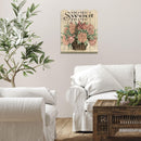 Supfirm "Home Sweet Home Peonies" By Artisan Cindy Jacobs, Printed on Wooden Picket Fence Wall Art - Supfirm