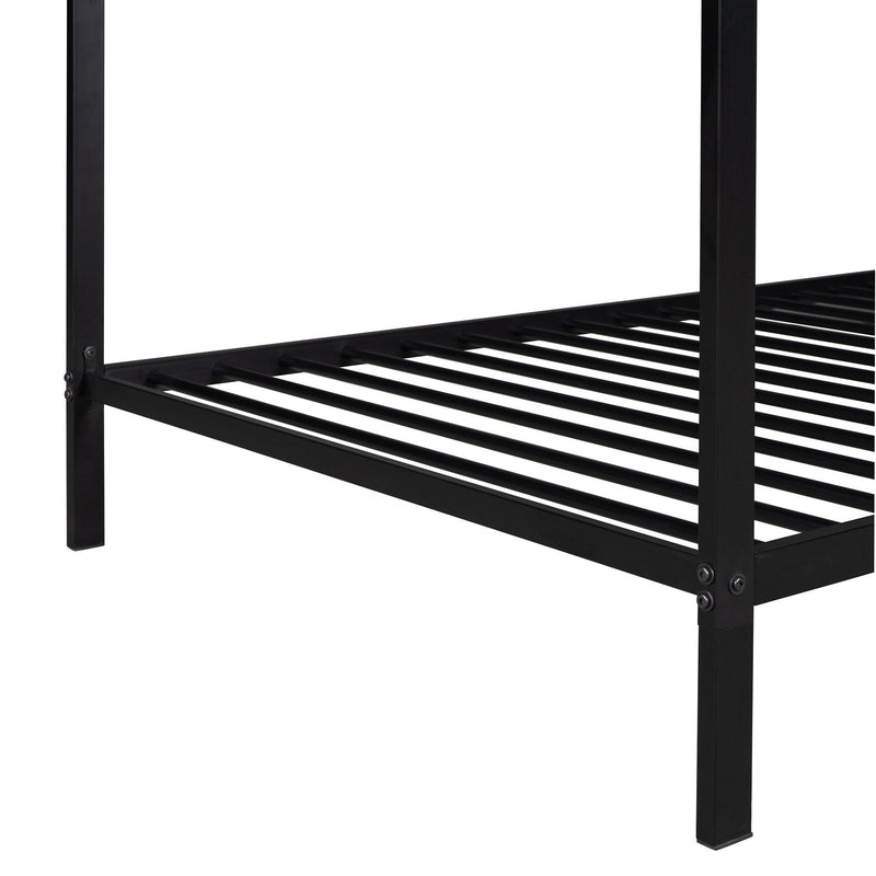 House Bed Frame Twin Size , Kids Bed Frame Metal Platform Bed Floor Bed for Kids Boys Girls No Box Spring Needed Black - Supfirm