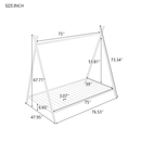 House Bed Tent Bed Frame Twin Size Metal Floor Play House Bed with Slat for Kids Girls Boys , No Box Spring Needed White - Supfirm