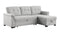 Hunter Light Gray Linen Reversible Sleeper Sectional Sofa with Storage Chaise - Supfirm