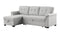 Hunter Light Gray Linen Reversible Sleeper Sectional Sofa with Storage Chaise - Supfirm