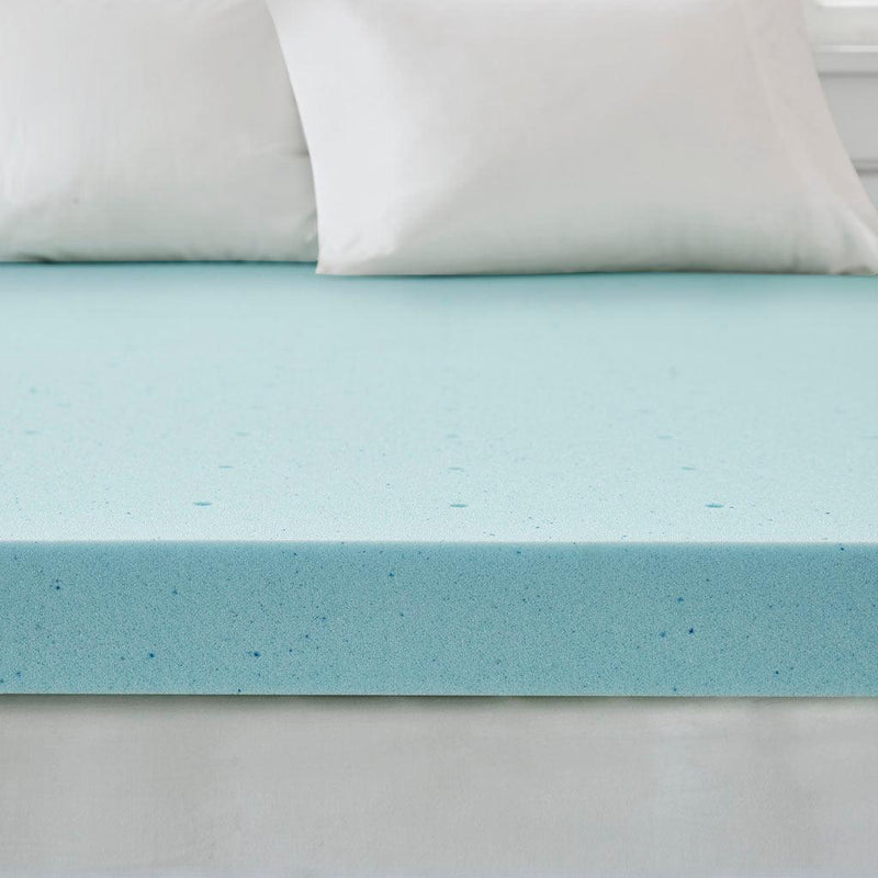 Hypoallergenic 3" Cooling Gel Memory Foam Mattress Topper with Removable Cooling Cover - Supfirm