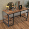 Industrial 47 Inch Wood and Metal Desk with 2 Shelves, Black and Brown - Supfirm