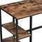 Industrial 47 Inch Wood and Metal Desk with 2 Shelves, Black and Brown - Supfirm