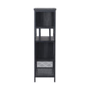 Supfirm Industrial Bar Cabinet with Wine Rack for Liquor and Glasses, Wood and Metal Cabinet for Home Kitchen Storage Cabinet - Supfirm