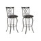 Industrial Counter Height Bar Stools Set of 2, Swivel Barstools with Metal Back for Kitchen Island, 29 Inch Height Round Seat - Supfirm