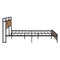 Industrial Full Bed Frame with LED Lights and 2 USB Ports, Bed Frame Full Size with Storage, Noise Free, No Box Spring Needed, Rustic Brown - Supfirm