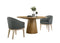 Jasper Driftwood Finish 3 Piece Round Dining Table Set with Gray Barrel Chairs - Supfirm