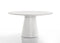 Jasper White 3 Piece Round Dining Table Set with Gray Barrel Chairs - Supfirm