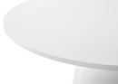 Jasper White 3 Piece Round Dining Table Set with Gray Barrel Chairs - Supfirm