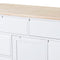 K&K Store Kitchen Cart with Rubber Wood Countertop , Kitchen Island has 8 Handle-Free Drawers Including a Flatware Organizer and 5 Wheels for Kitchen Dinning Room, White - Supfirm