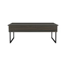 Kaskade Lift Top Coffee Table, Two Legs, Two Shelves -Espresso / Black - Supfirm