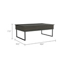 Kaskade Lift Top Coffee Table, Two Legs, Two Shelves -Espresso / Black - Supfirm