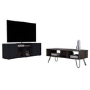 Katalla 2 Piece Living Room Set, Dallas TV Stand + Vassel Coffee Table, Black / Espresso - Supfirm