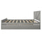 King Size Wooden Platform Bed with Four Storage Drawers and Support Legs, Gray - Supfirm