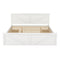 King Size Wooden Platform Bed with Four Storage Drawers and Support Legs, White - Supfirm