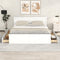 King Size Wooden Platform Bed with Four Storage Drawers and Support Legs, White - Supfirm