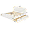 King Size Wooden Platform Bed with Four Storage Drawers and Support Legs, White - Supfirm