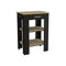 Kitchen Island 23 Inches Dozza with Single Drawer and Two-Tier Shelves, Black Wengue / Light Oak Finish - Supfirm