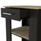 Kitchen Island 23 Inches Dozza with Single Drawer and Two-Tier Shelves, Black Wengue / Light Oak Finish - Supfirm