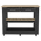 Kitchen Island 46 Inches Dozza, Two Drawers, Black Wengue / Light Oak Finish - Supfirm