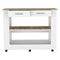 Kitchen Island 46 Inches Dozza, Two Drawers, White / Light Oak Finish - Supfirm