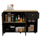 Kitchen Island Cart Indiana, Kitchen, Black - Supfirm