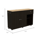 Kitchen Island Cart Indiana, Kitchen, Black - Supfirm