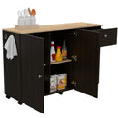 Kitchen Island Cart Indiana, Kitchen, Black - Supfirm