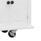 Kitchen Island Cart with Two Storage Cabinets and Two Locking Wheels,43.31 Inch Width,4 Door Cabinet and Two Drawers,Spice Rack, Towel Rack(White) - Supfirm