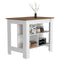 Kitchen Island Dozza, Three Shelves, White / Walnut Finish - Supfirm