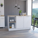 Kitchen Island Padua, Kitchen, White / Light Oak - Supfirm