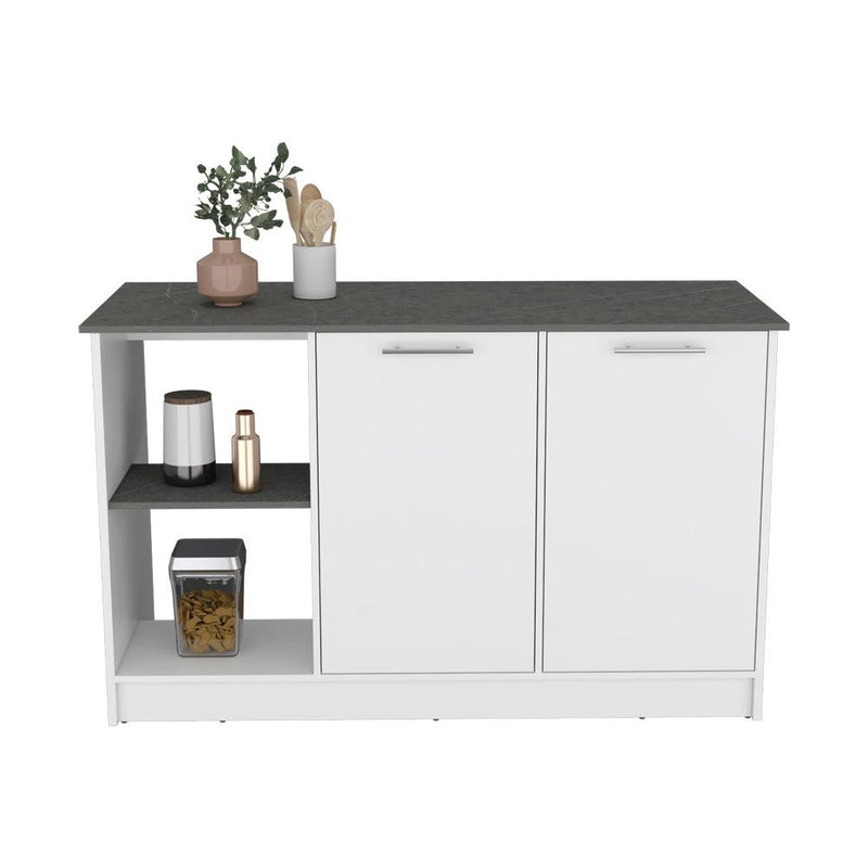 Kitchen Island Padua, Kitchen, White / Onyx - Supfirm