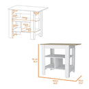 Kitchen Island Pompeya, Three Shelves, White Finish - Supfirm