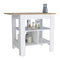 Kitchen Island Pompeya, Three Shelves, White Finish - Supfirm