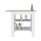 Kitchen Island Pompeya, Three Shelves, White Finish - Supfirm