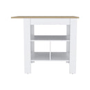 Kitchen Island Pompeya, Three Shelves, White Finish - Supfirm