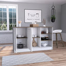 Kitchen Island Teramo, Kitchen, White / Dark Brown - Supfirm