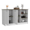 Kitchen Island Teramo, Kitchen, White / Dark Brown - Supfirm