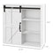 Supfirm kleankin Farmhouse Bathroom Wall Cabinet, Medicine Cabinet with Sliding Barn Door and Adjustable Shelf, Over the Toilet Cabinet, White - Supfirm