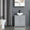 kleankin Pedestal Sink Storage Cabinet, Vanity Base Cabinet, Under Sink Bathroom Cabinet with U-shape Cut-Out and Adjustable Internal Shelf, Gray - Supfirm