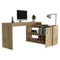 L-Shaped Desk Desti, Office, Light Oak - Supfirm