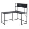 L-Shaped Desk with Hutch Reversible Corner Computer Desk with Storage Shelves, Industrial 54.3" L Shaped Desk Large Gaming Desk Saves Space for Home Office, Black - Supfirm