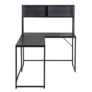 L-Shaped Desk with Hutch Reversible Corner Computer Desk with Storage Shelves, Industrial 54.3" L Shaped Desk Large Gaming Desk Saves Space for Home Office, Black - Supfirm