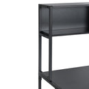 L-Shaped Desk with Hutch Reversible Corner Computer Desk with Storage Shelves, Industrial 54.3" L Shaped Desk Large Gaming Desk Saves Space for Home Office, Black - Supfirm