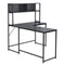 L-Shaped Desk with Hutch Reversible Corner Computer Desk with Storage Shelves, Industrial 54.3" L Shaped Desk Large Gaming Desk Saves Space for Home Office, Black - Supfirm